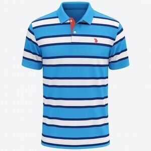 US Polo Assn. Shirt Large Blue/White Stripe Short Sleeve